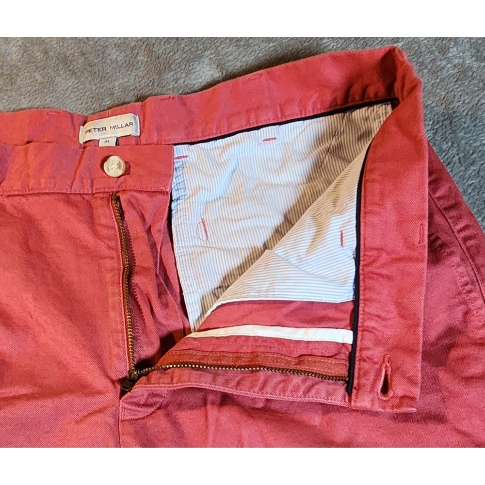 Peter Millar Shorts Mens 34 Pink Moisture Wicking Casual Chino Performance Golf - Picture 3 of 6